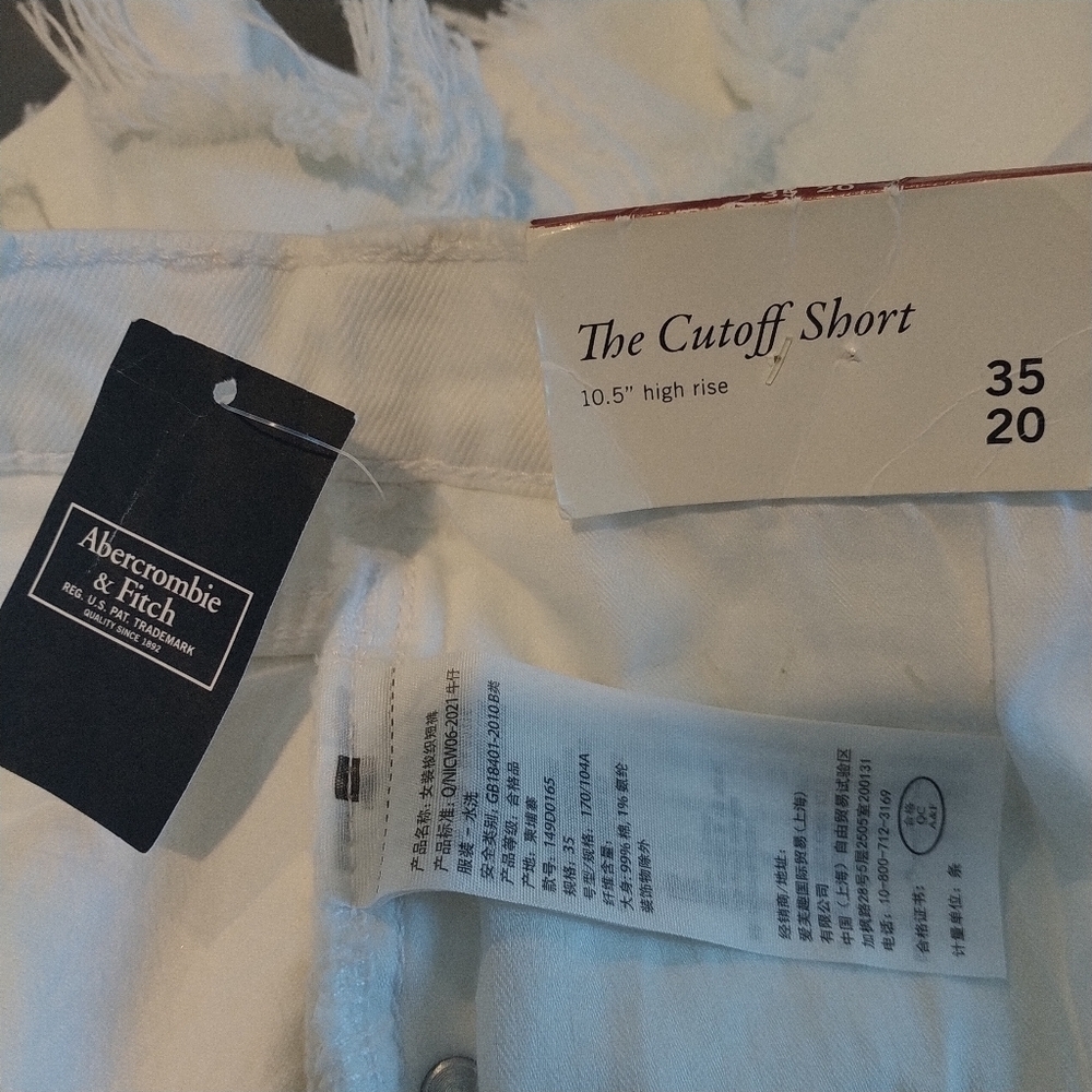 Abercrombie & Fitch The Cutoff Short High Rise White Plus size 35 - Picture 10 of 11